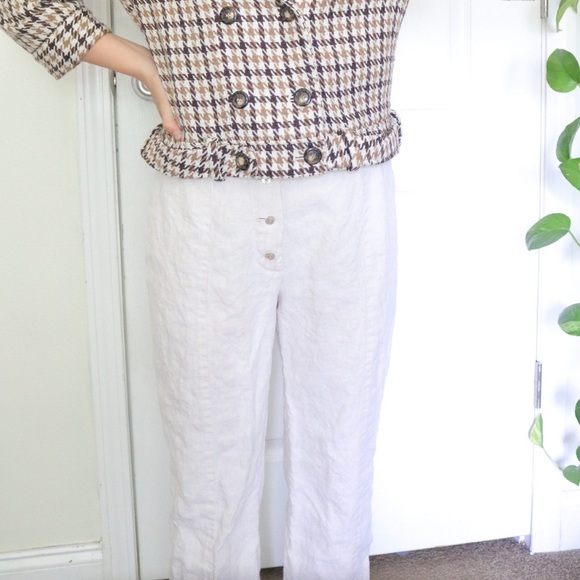 Seeds Linen Brown Buttons with Drawstring Trousers - Picture 11 of 16